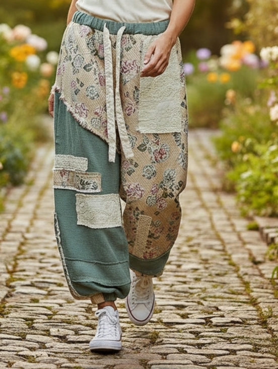 POL Pants - POL "Art You Can Wear" Patchwork Joggers – Medium